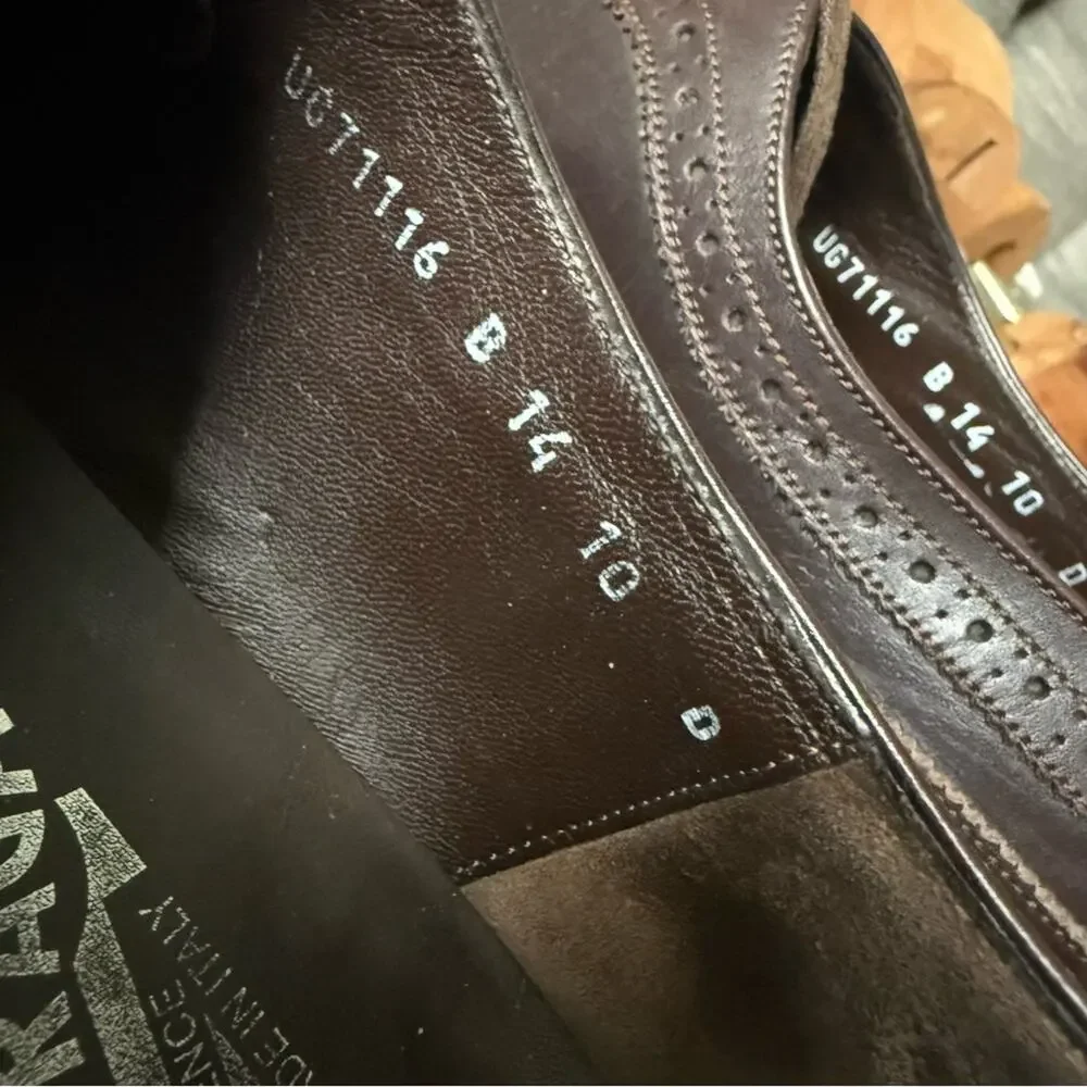 Salvatore Ferragamo Brown Leather Wingtip Oxford Shoes Men’s 10 D